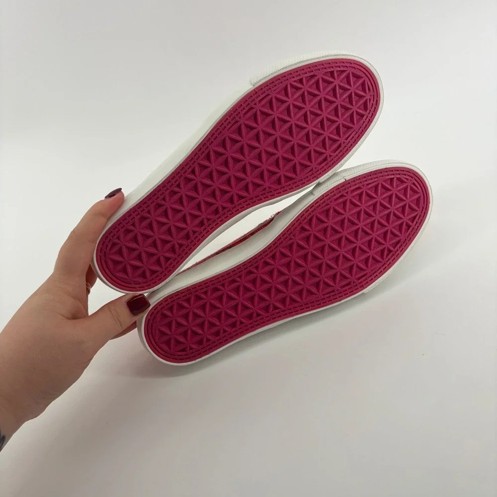 Corkys Womens 8 Red Paisley Bandana Babalu Slip On Sneakers Frayed Canvas